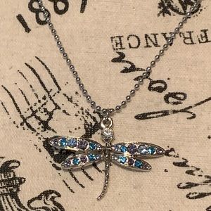 💙 rhinestone dragonfly necklace 💙